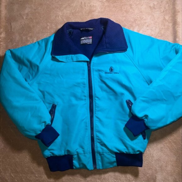 Cooper Tire Sportsmaster Polar Fleece‎ Jacket Teal/Navy Fleece Lined  Sz M (AA3) - Picture 1 of 7